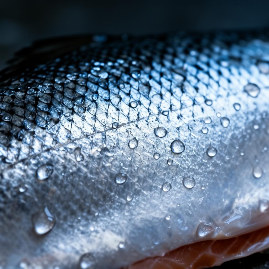 Detalle de salmón fresco